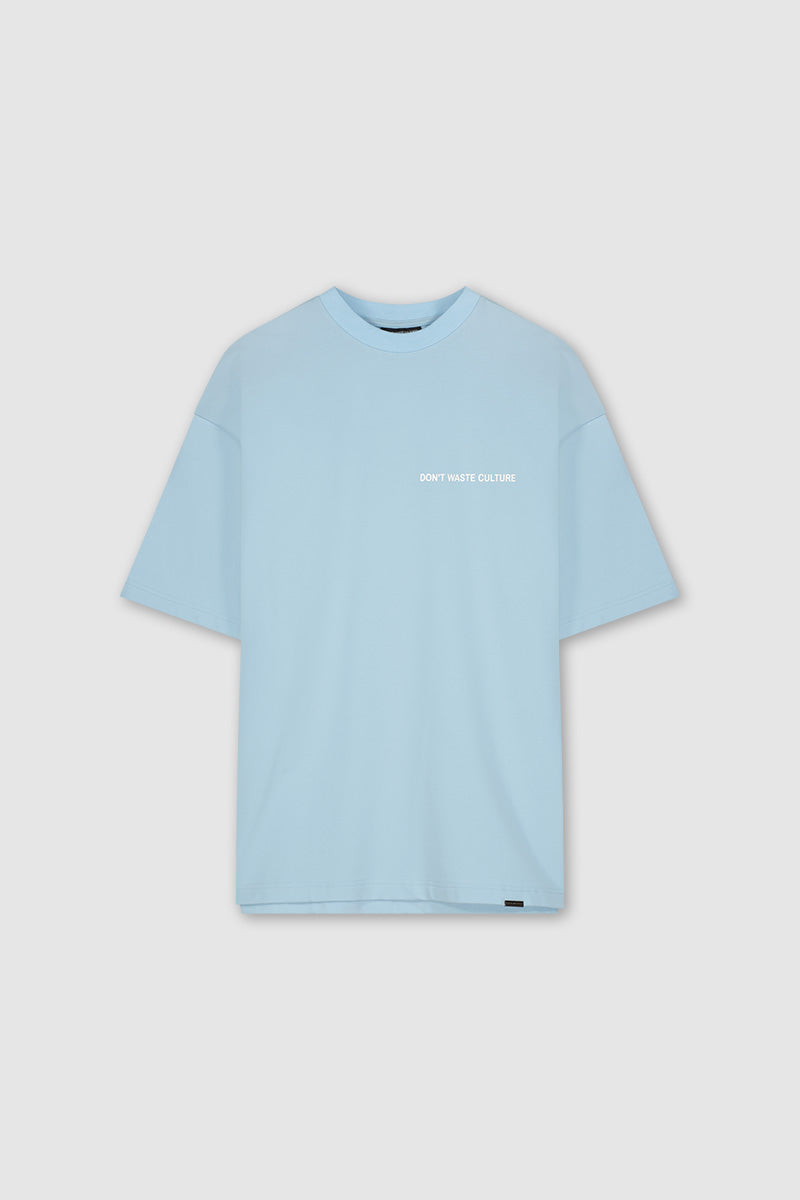 Satu - Men Oversized Streetwear T-shirt Light Blue - – don't waste culture
