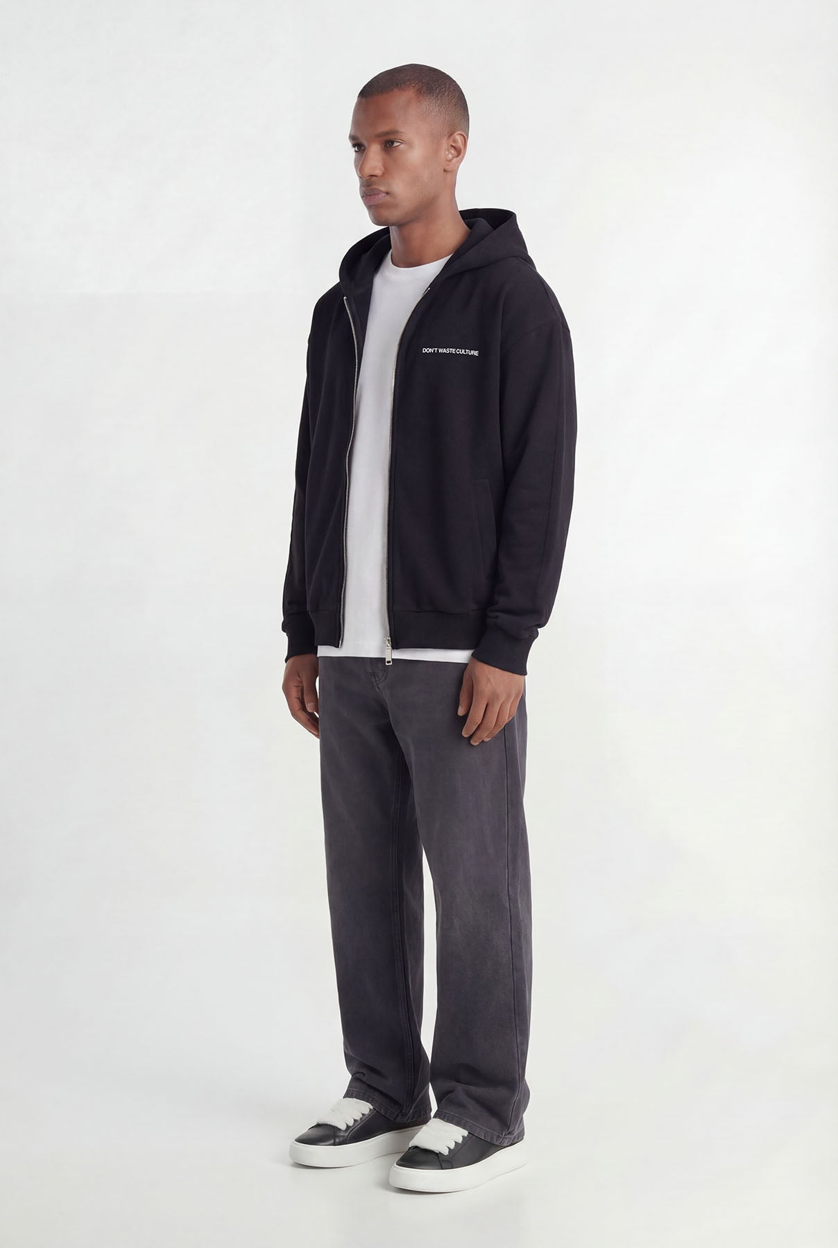 Yao Zipper Hoodie | Black - Zipper Hoodies Don't Waste Culture