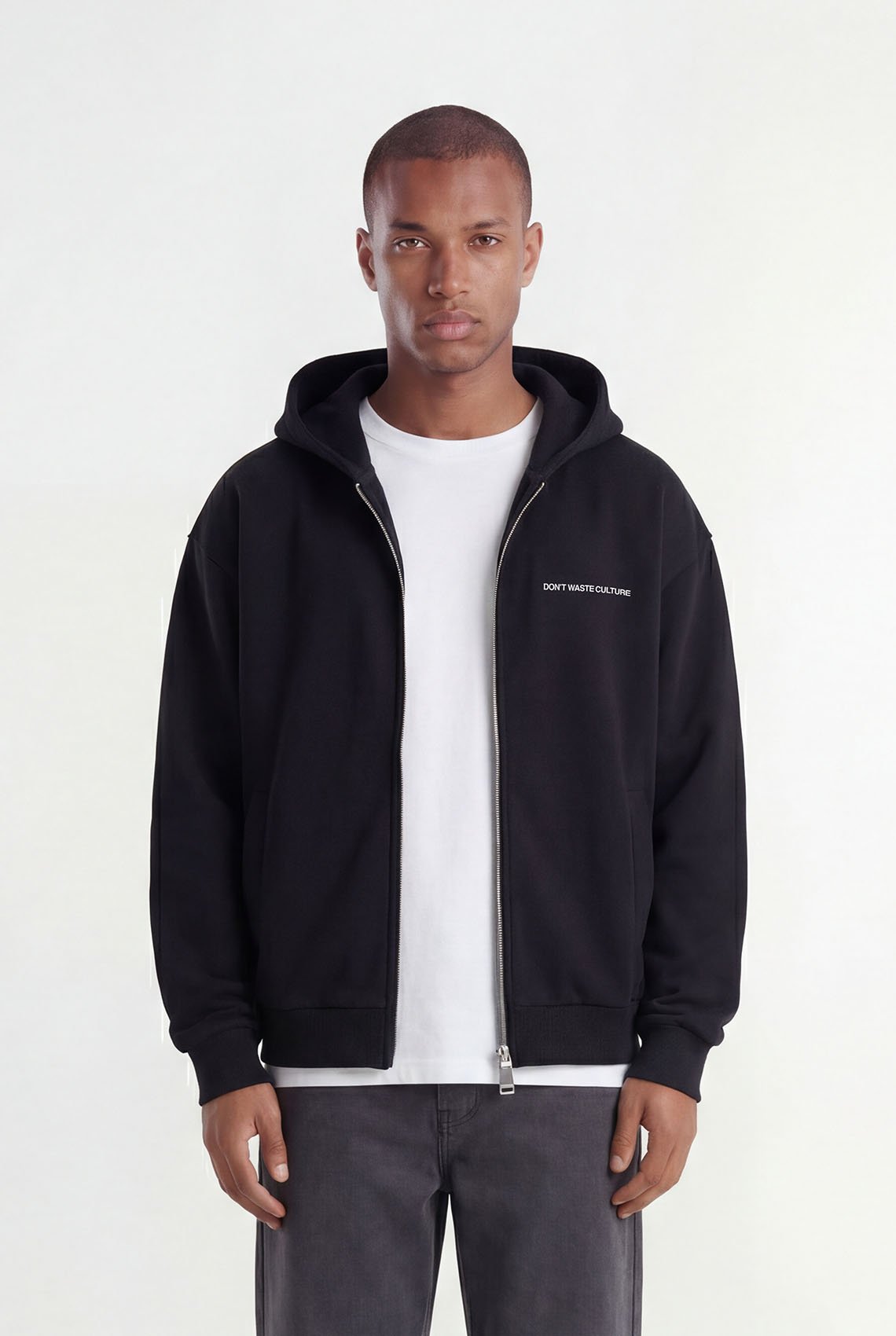 Yao Zipper Hoodie | Black - Zipper Hoodies Don't Waste Culture