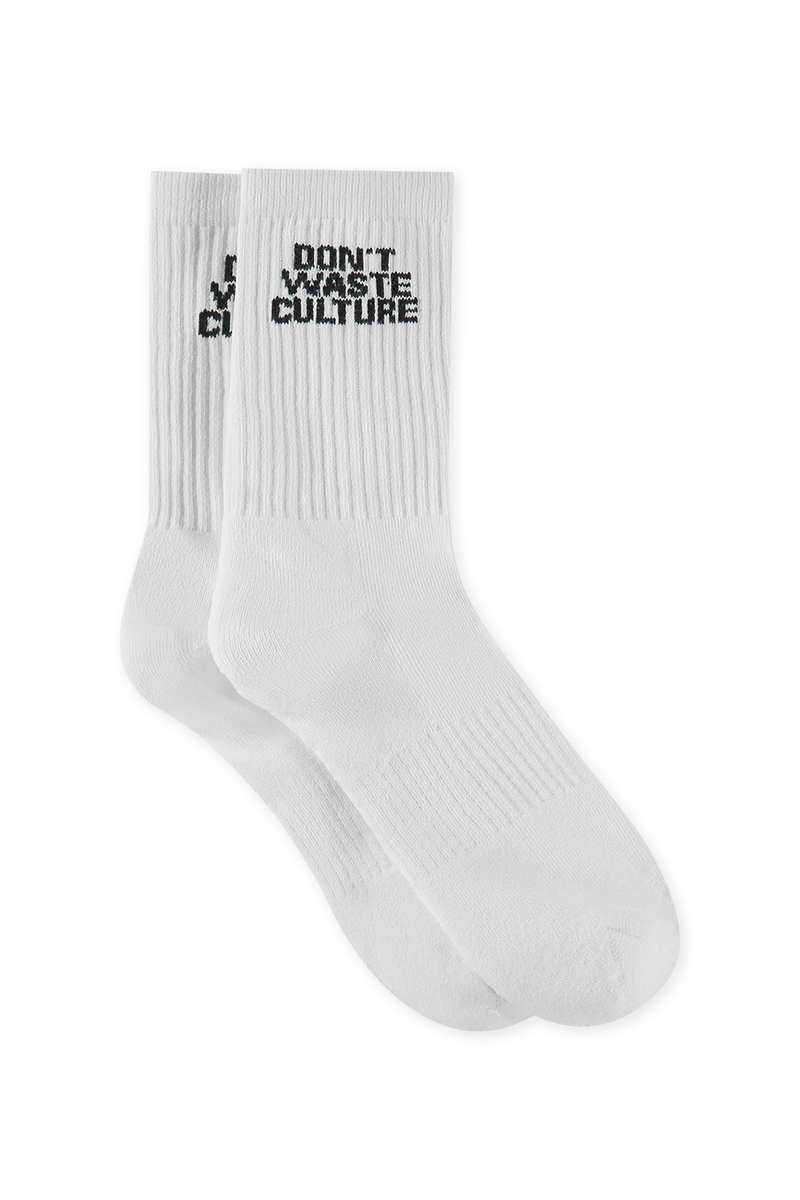 Logo Socks | White - Socks Don't Waste Culture