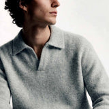 Halvar | Heavyweight Polo Knit | Melange Grey - Knitwear Don't Waste Culture