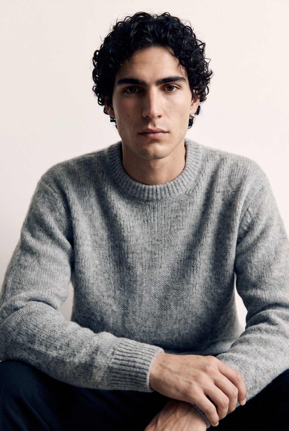 Nils | Heavyweight Knit | Melange Grey - Knitwear Don't Waste Culture