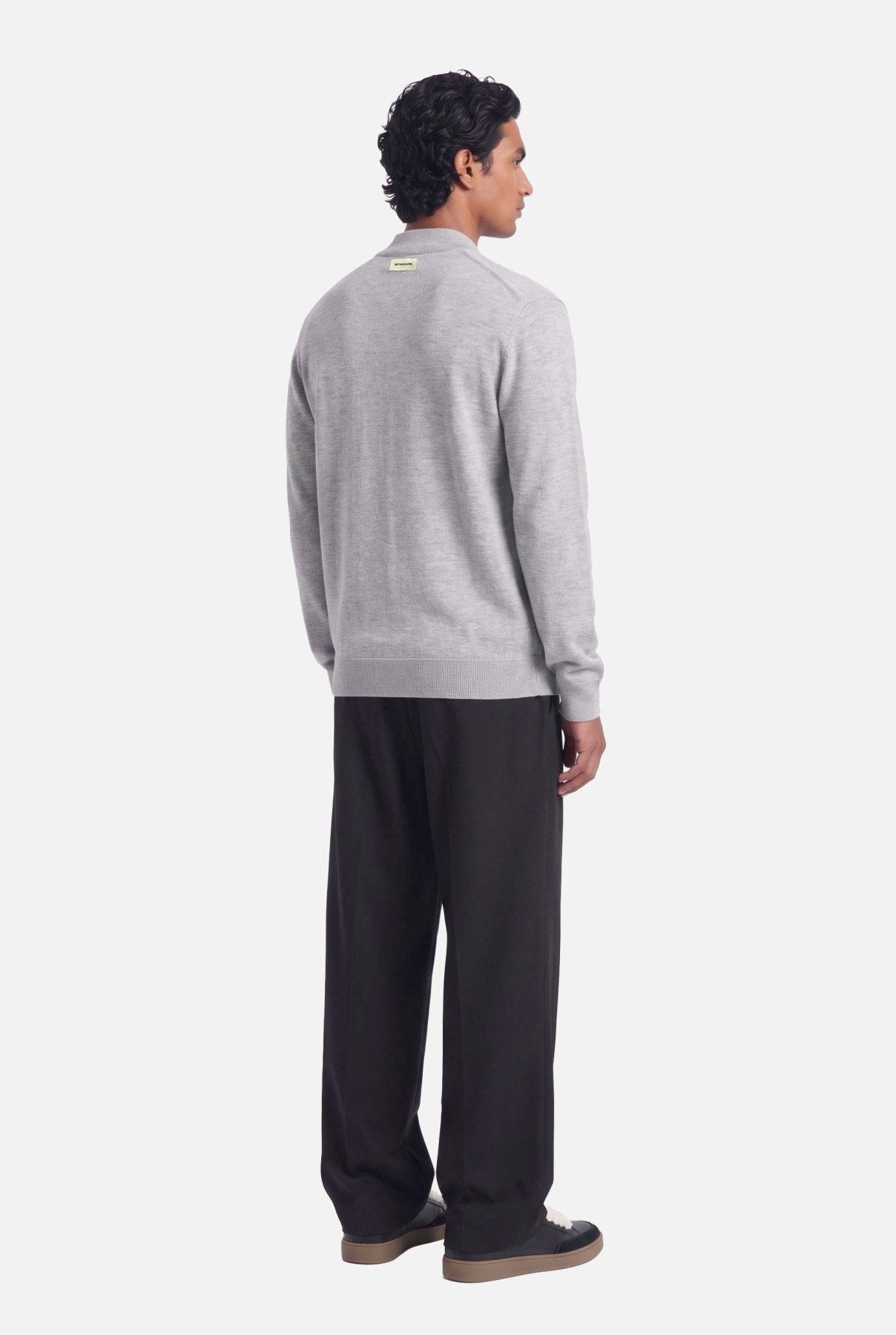 Ewald | Fine Zip Cardigan | Melange Grey - Knitwear Don't Waste Culture