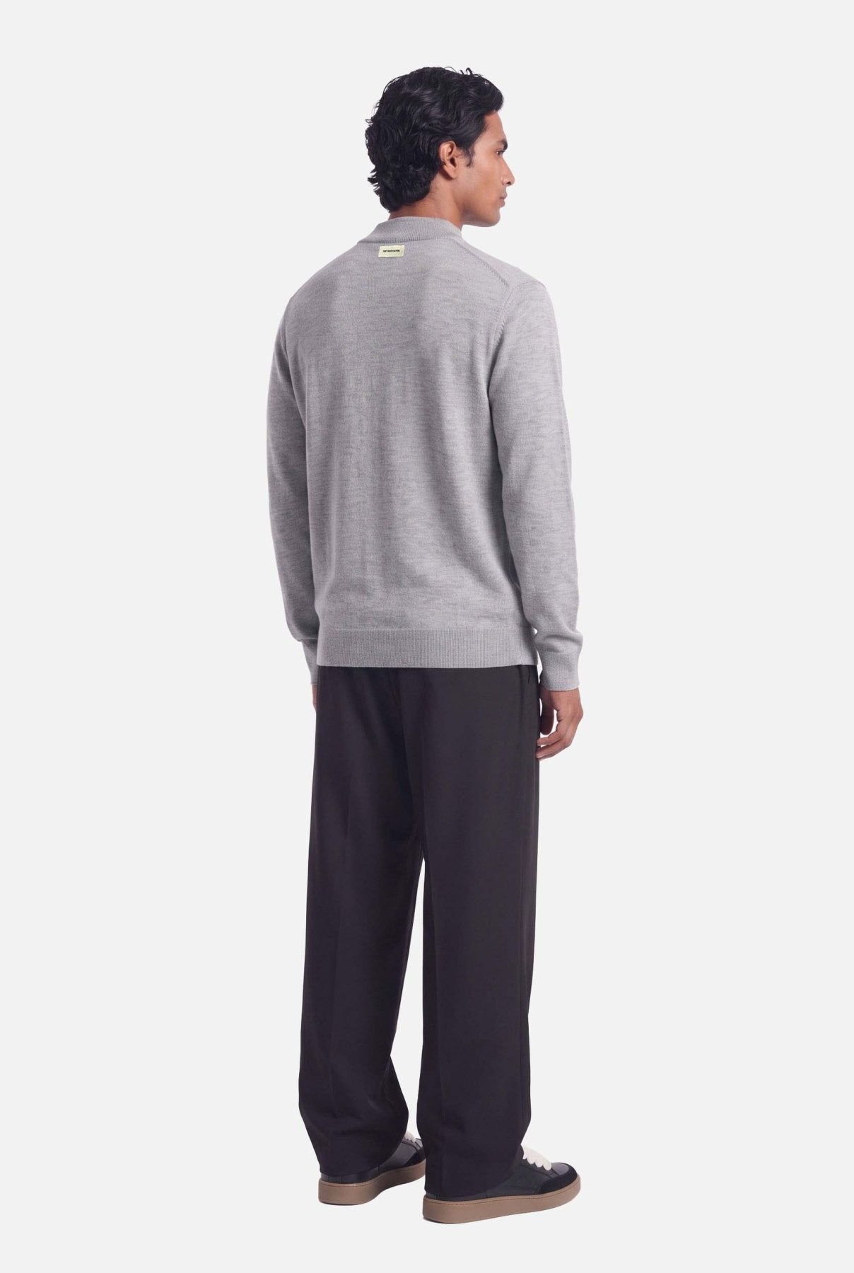 Feno | Fine Mockneck Knit | Melange Grey - Knitwear Don't Waste Culture