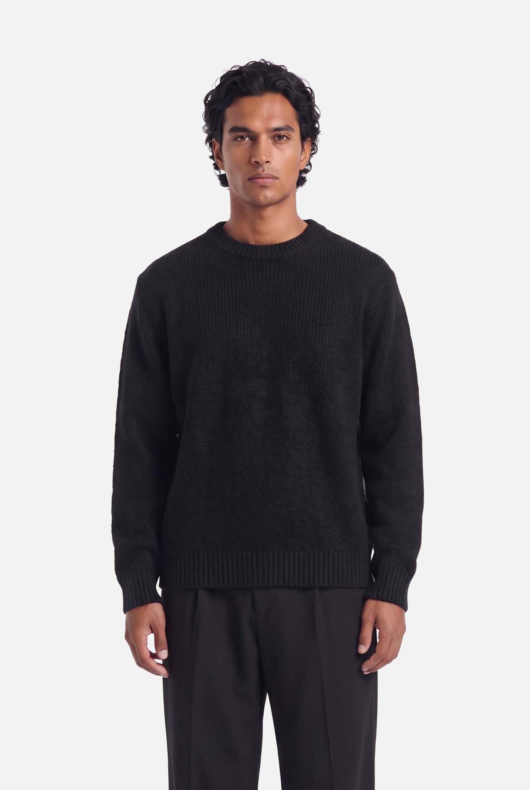 Nils | Heavyweight Knit | Black - Knitwear Don't Waste Culture