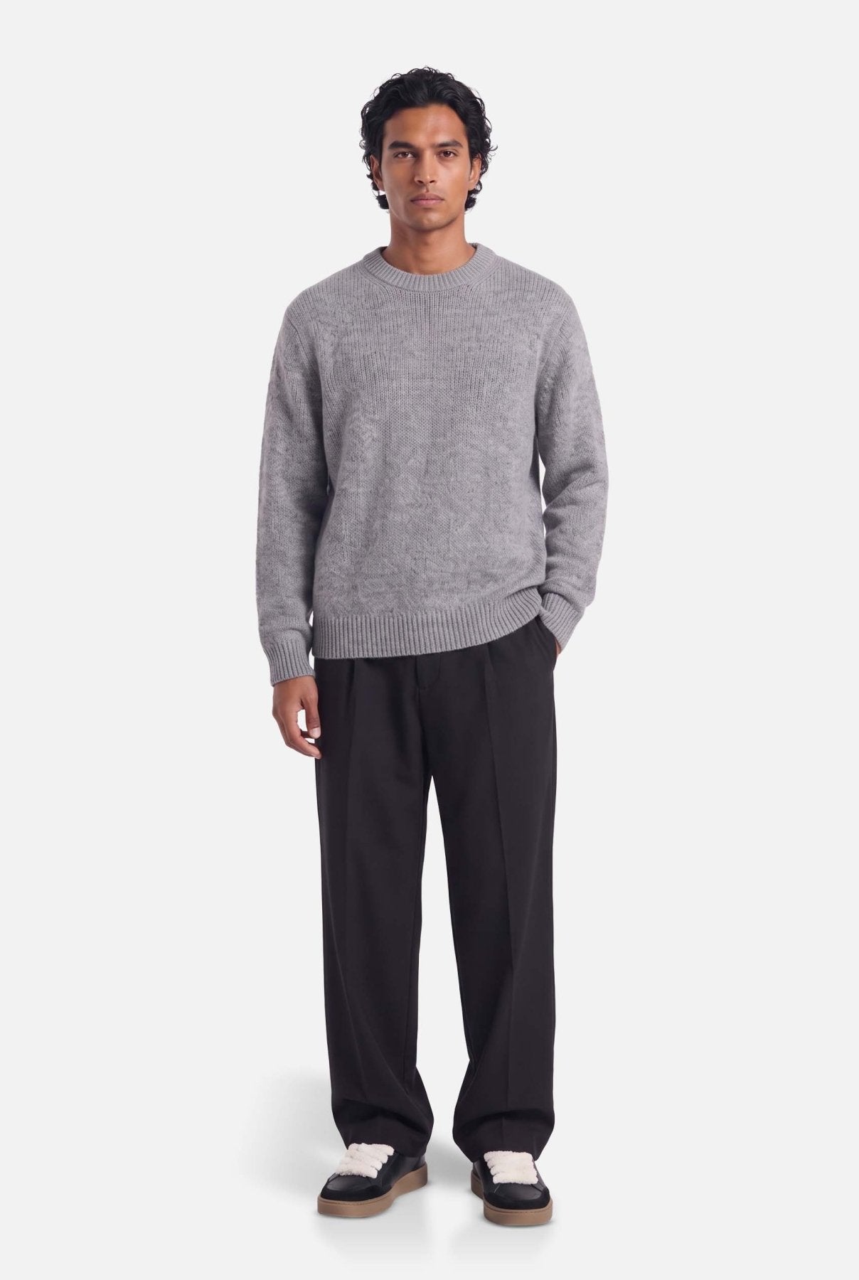 Nils | Heavyweight Knit | Melange Grey - Knitwear Don't Waste Culture