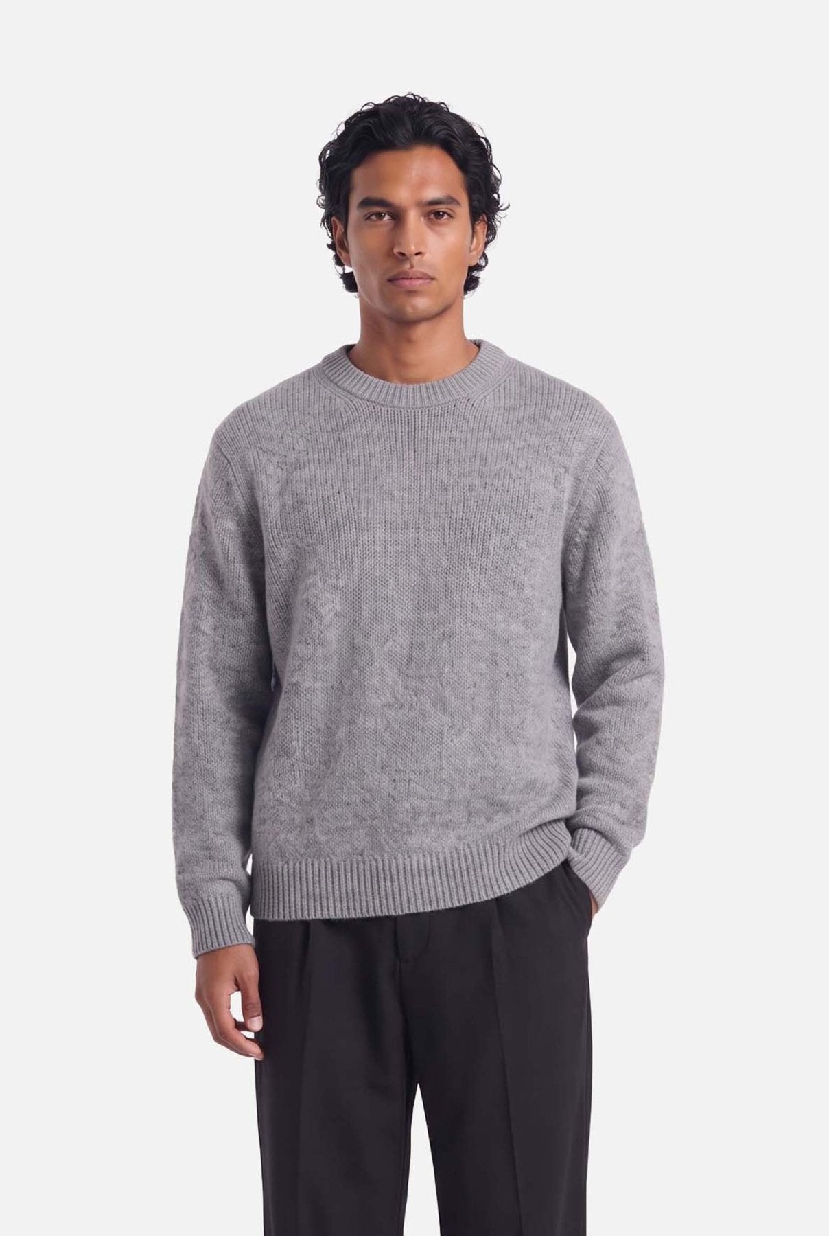 Nils | Heavyweight Knit | Melange Grey - Knitwear Don't Waste Culture