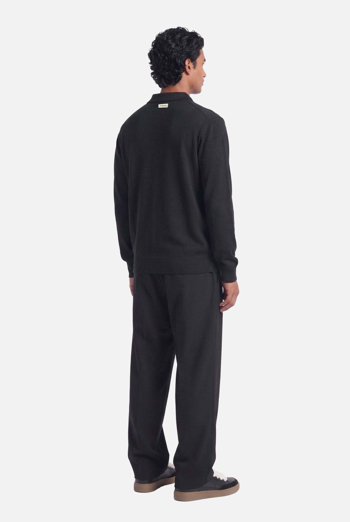 Ole | Fine Zip Polo Knit | Black - Knitwear Don't Waste Culture