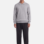 Ole | Fine Zip Polo Knit | Melange Grey - Knitwear Don't Waste Culture