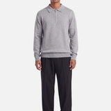 Ole | Fine Zip Polo Knit | Melange Grey - Knitwear Don't Waste Culture