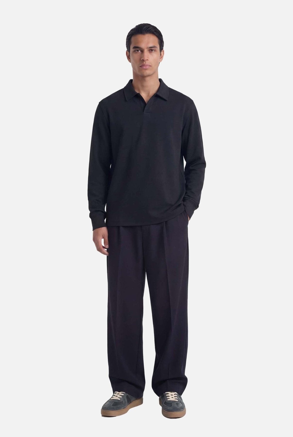 Ruoma Polo Longsleeve | Black - Longsleeves Don't Waste Culture