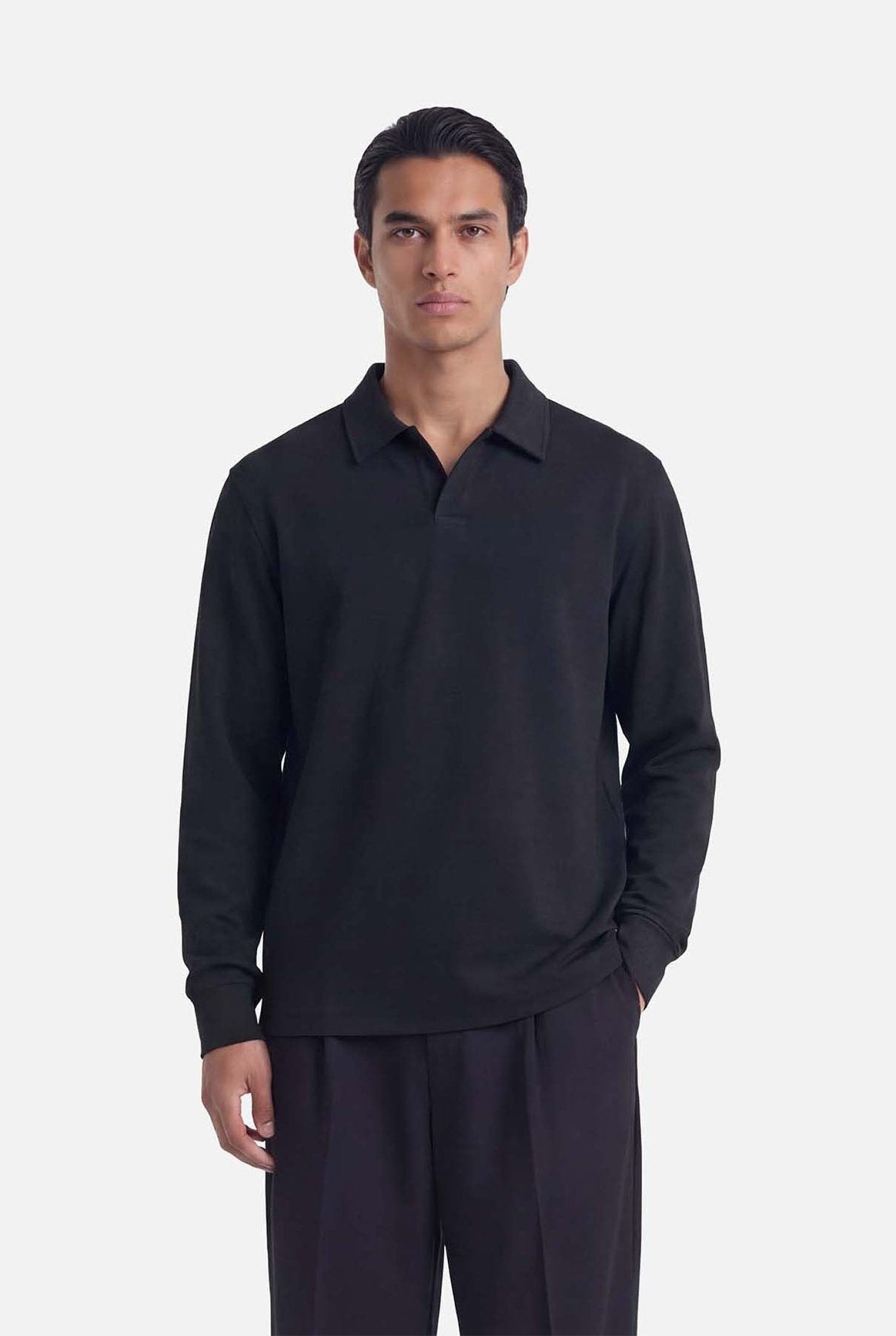 Ruoma Polo Longsleeve | Black - Longsleeves Don't Waste Culture
