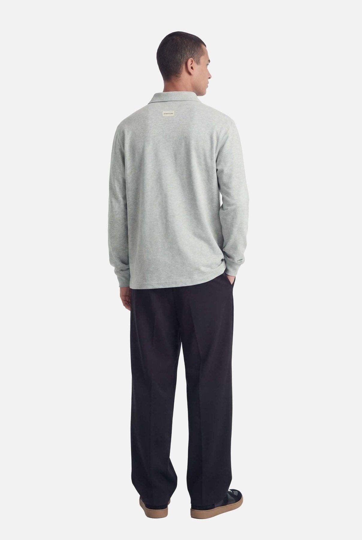 Ruoma Polo Longsleeve | Melange Grey - Longsleeves Don't Waste Culture