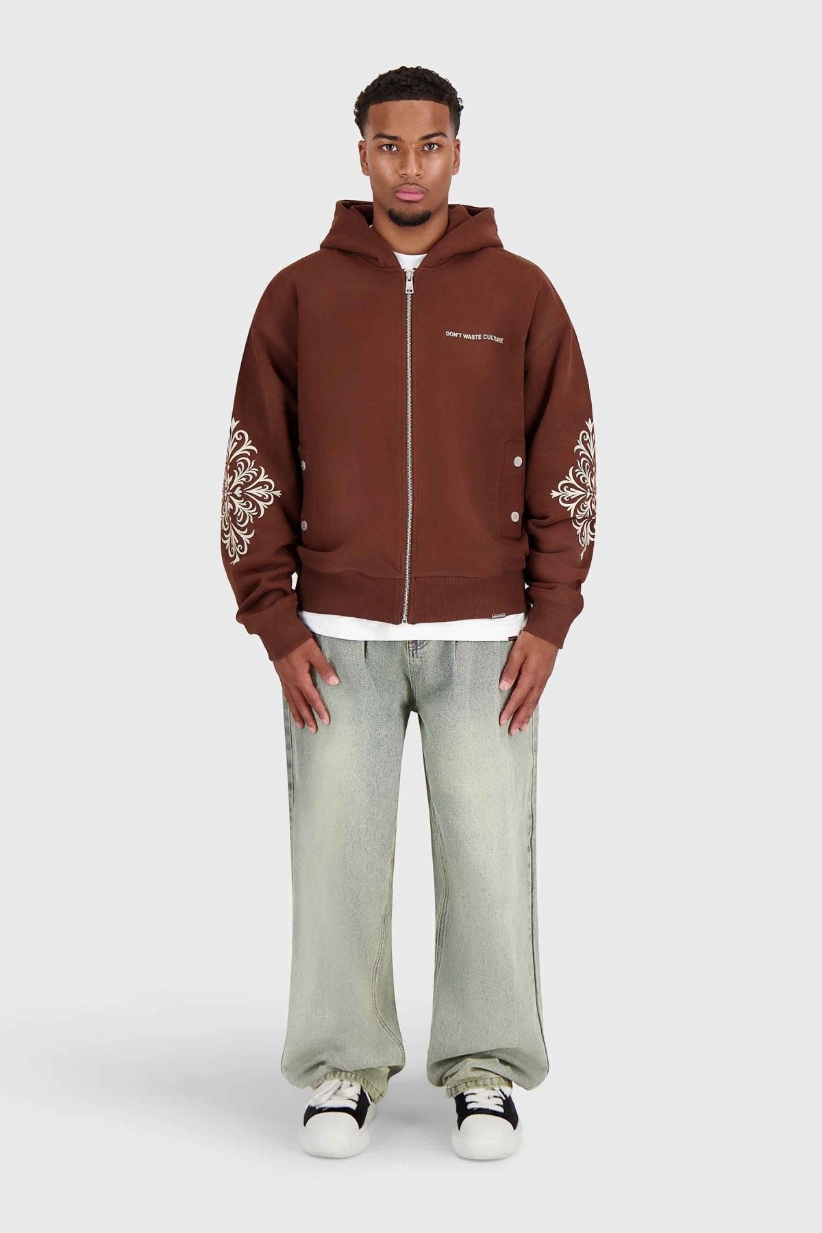 Rhegan | Brown Khaki - Zipper Hoodies Don't Waste Culture