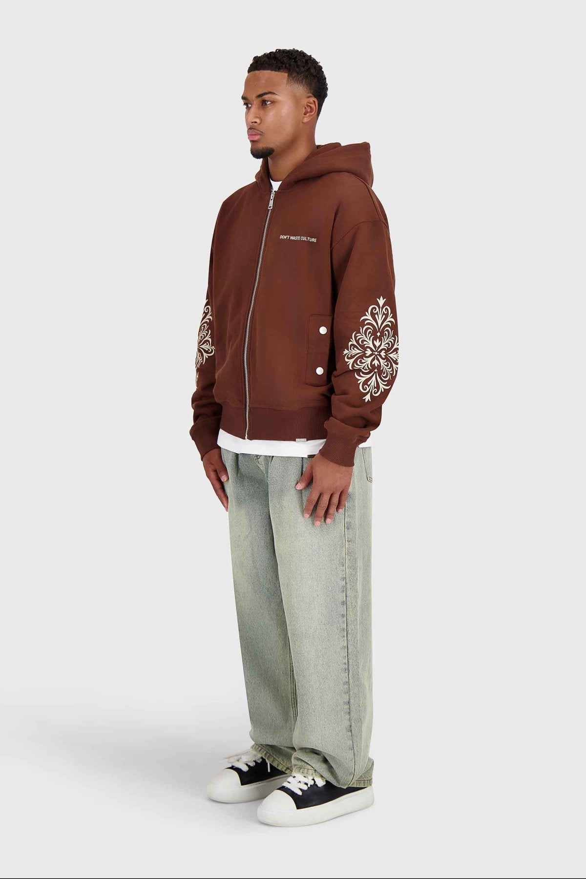 Rhegan | Brown Khaki - Zipper Hoodies Don't Waste Culture