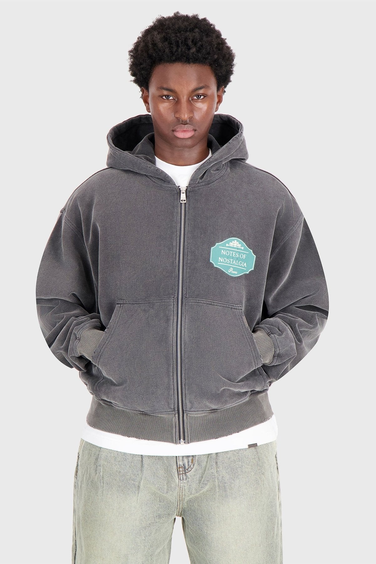 Ulric | Washed Black - Zipper Hoodies Don't Waste Culture