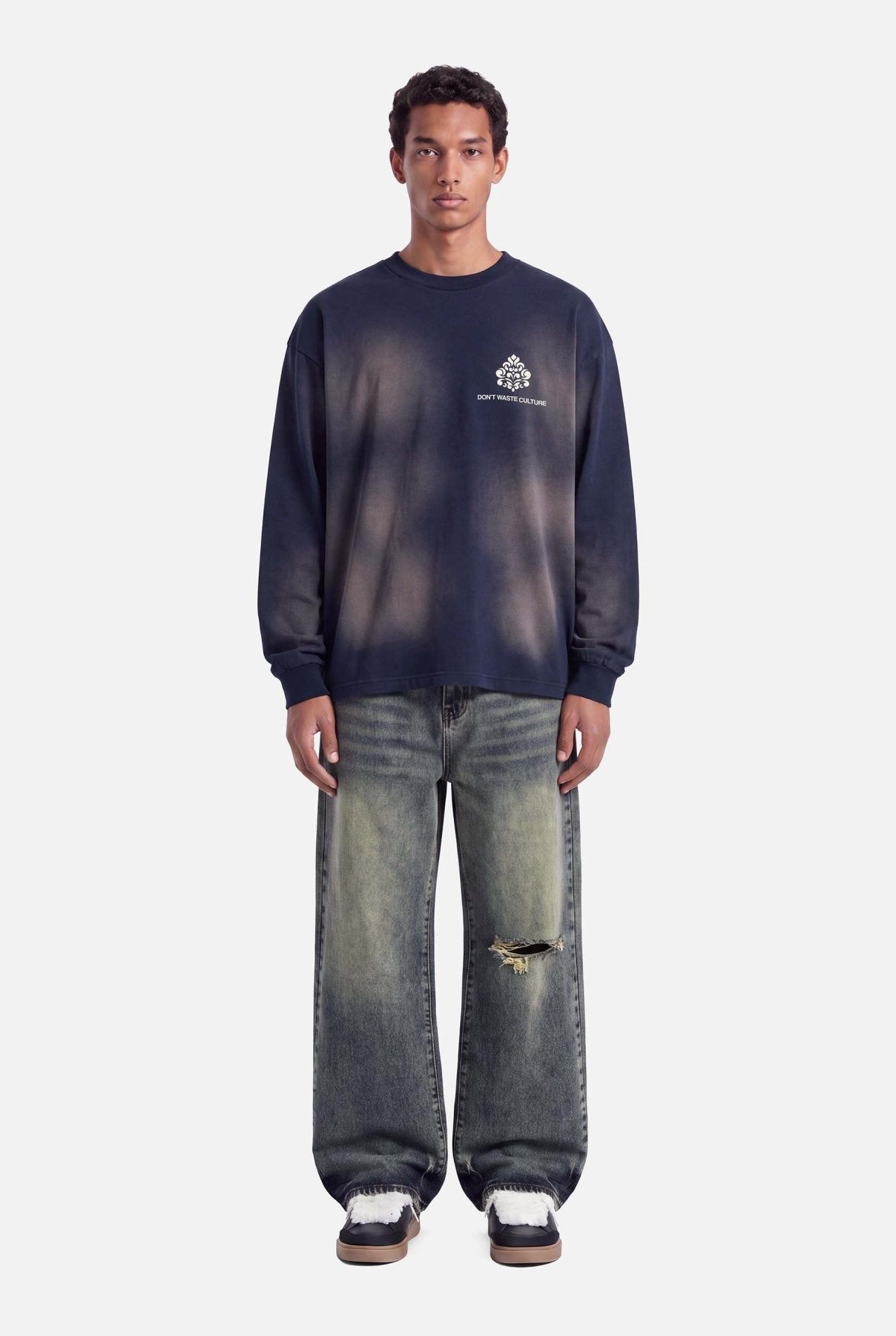 Fade Longsleeve | Navy Blue - Longsleeves Don't Waste Culture