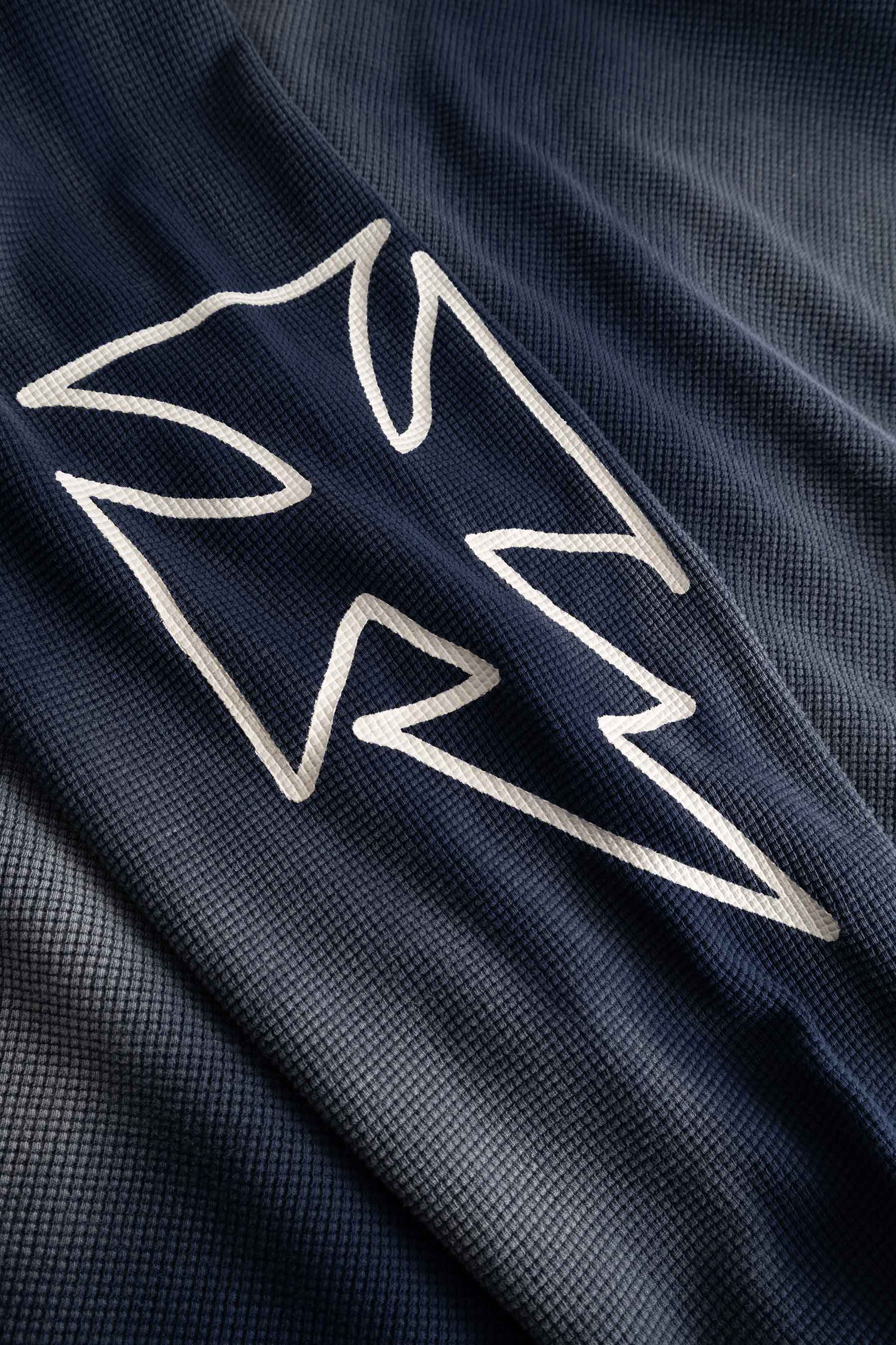 Romiya Waffle Longsleeve | Navy Blue - Early access Don't Waste Culture