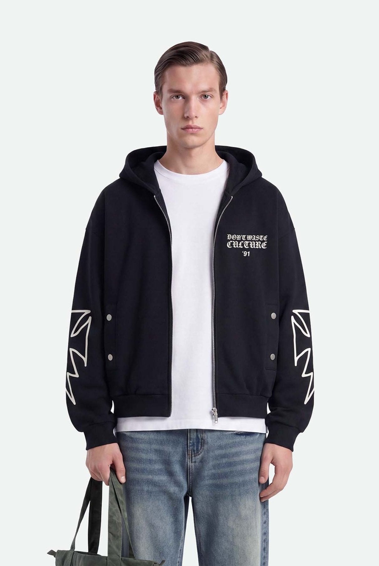 Velo Zipper Hoodie | Black - Zipper Hoodies Don't Waste Culture