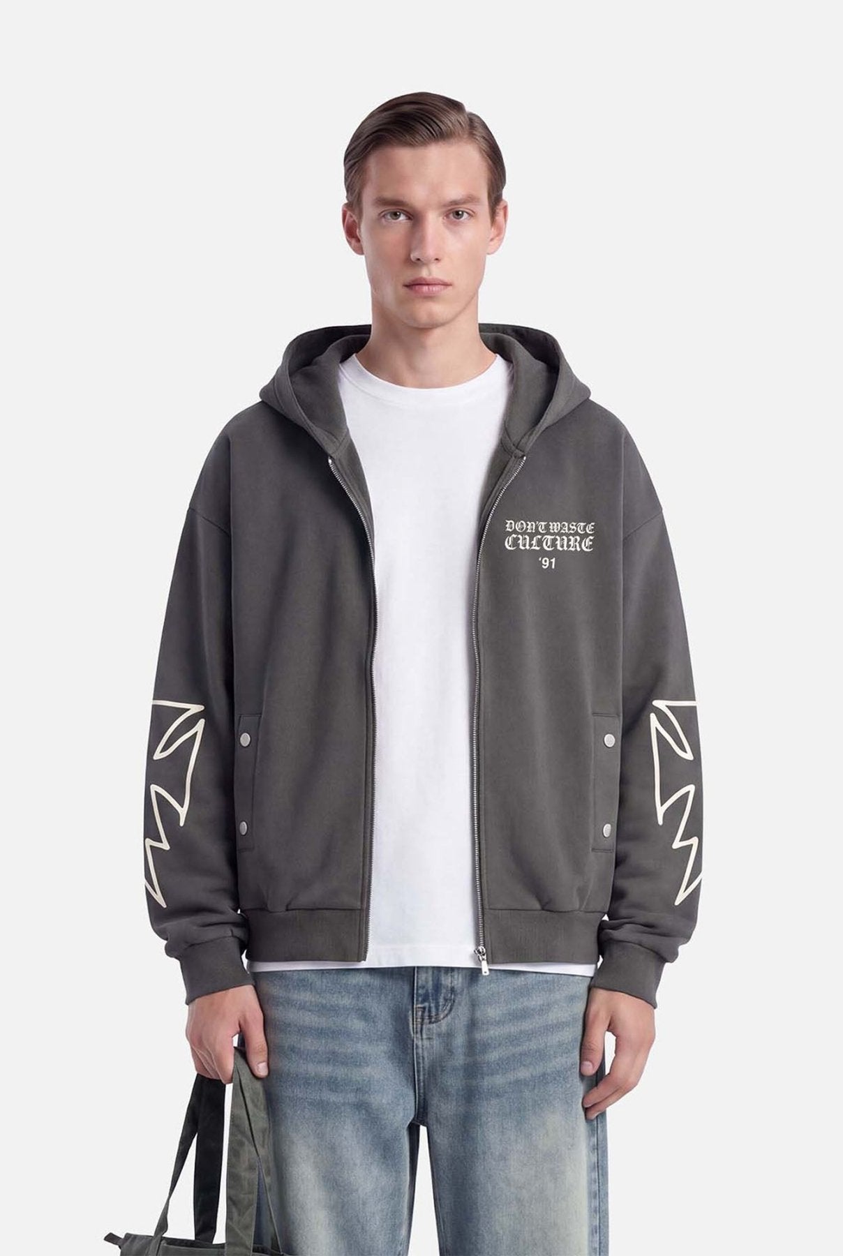 Velo Zipper Hoodie | Grey - Zipper Hoodies Don't Waste Culture