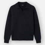 Halvar | Heavyweight Polo Knit | Black - Knitwear Don't Waste Culture