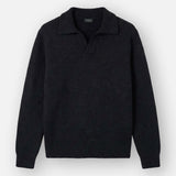 Halvar | Heavyweight Polo Knit | Black - Knitwear Don't Waste Culture