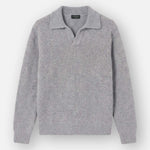 Halvar | Heavyweight Polo Knit | Melange Grey - Knitwear Don't Waste Culture