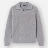 Halvar | Heavyweight Polo Knit | Melange Grey - Knitwear Don't Waste Culture