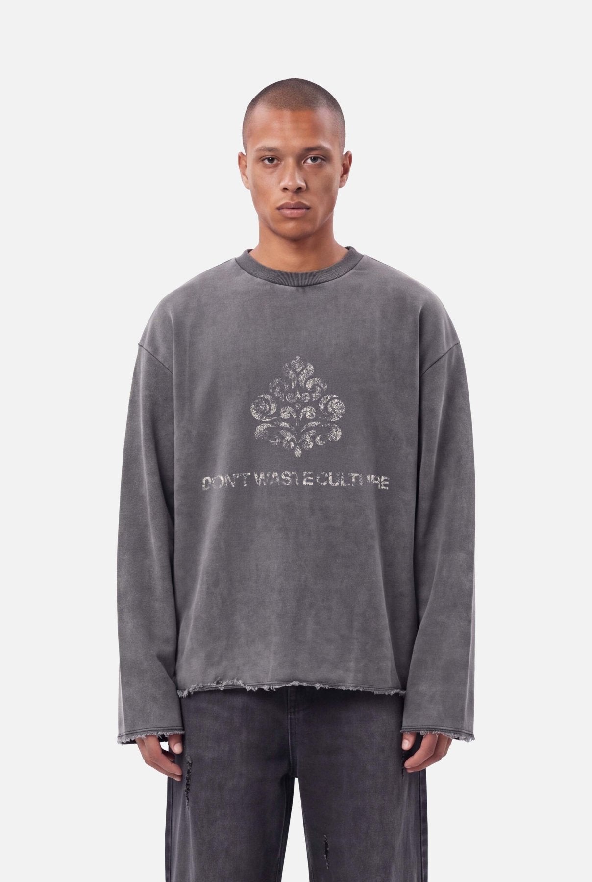 Kazim Cutoff Sweater | Washed Black - SWEATERS Don't Waste Culture