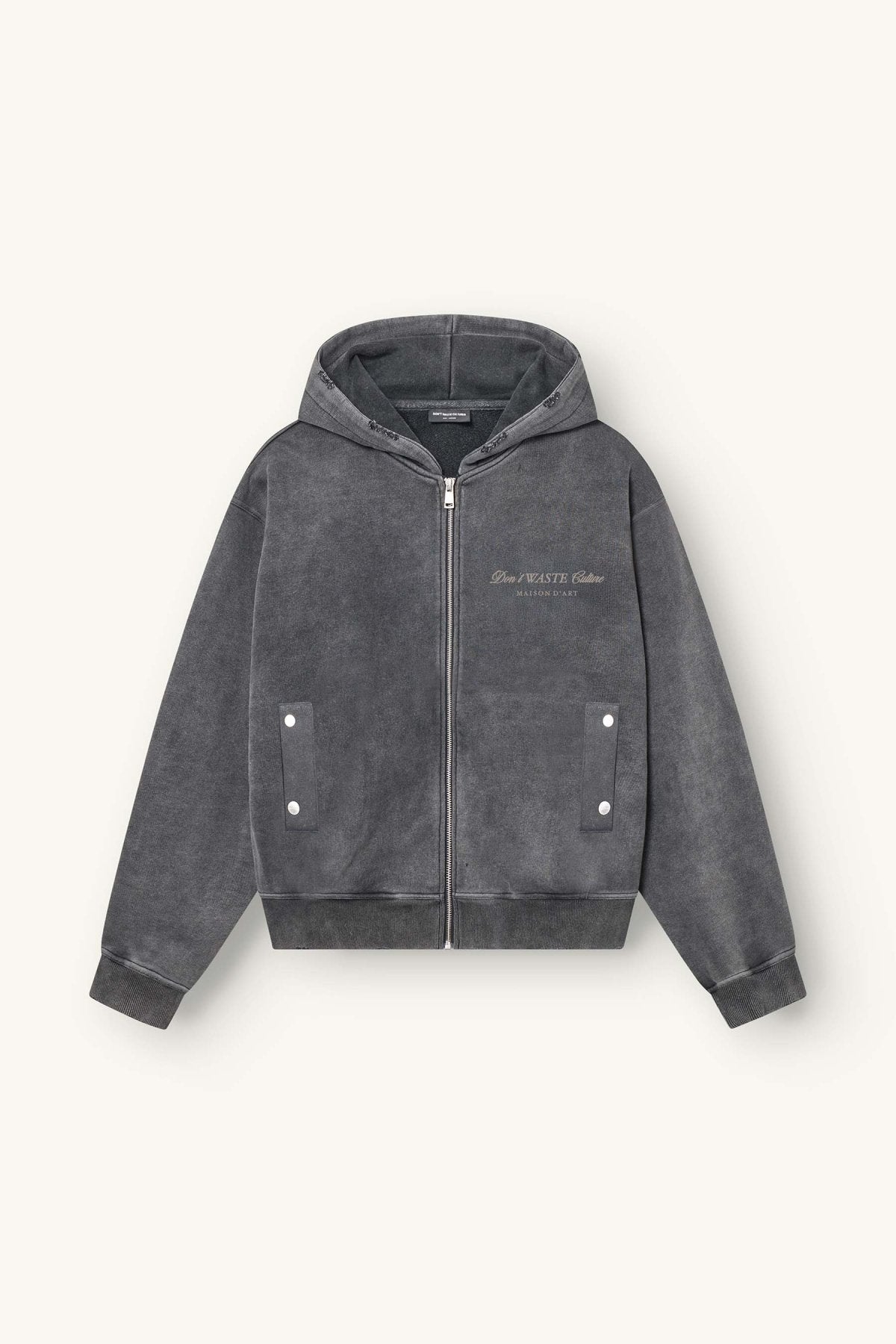 Isala | Washed Black - Zipper Hoodies Don't Waste Culture