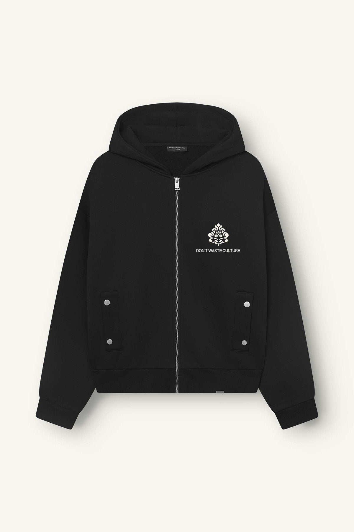 Uno Zip Hoodie | Black - Zipper Hoodies Don't Waste Culture