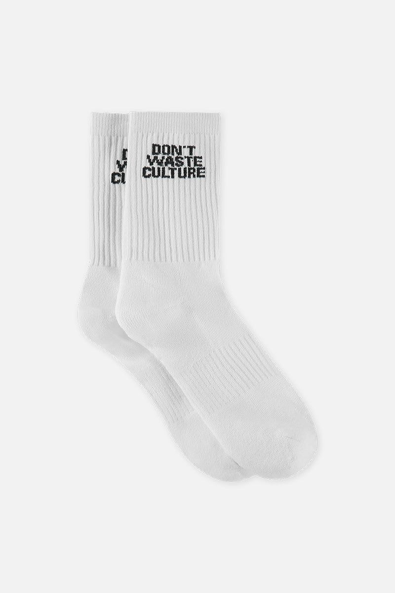 Logo Socks | White - Socks Don't Waste Culture