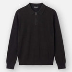 Ole | Fine Zip Polo Knit | Black - Knitwear Don't Waste Culture