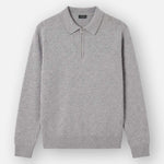 Ole | Fine Zip Polo Knit | Melange Grey - Knitwear Don't Waste Culture