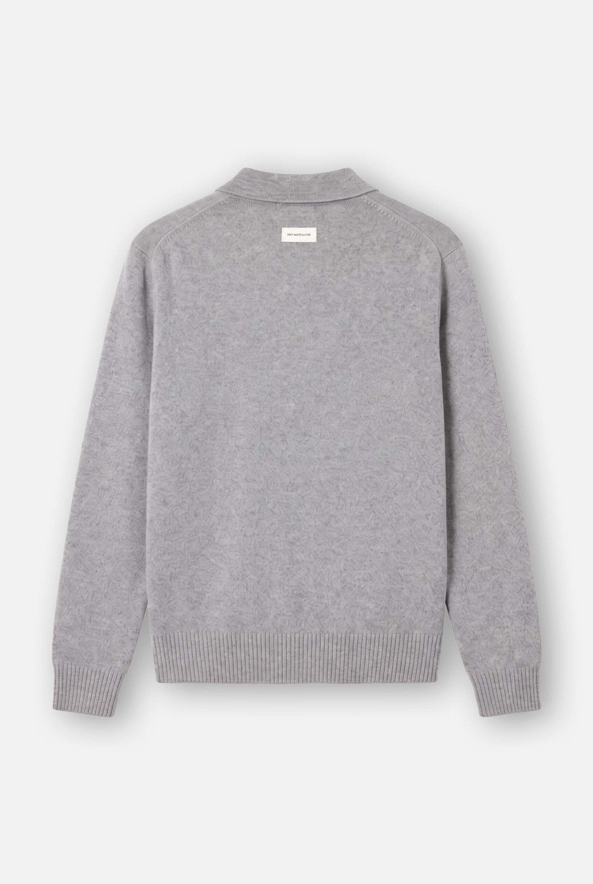 Ole | Fine Zip Polo Knit | Melange Grey - Knitwear Don't Waste Culture