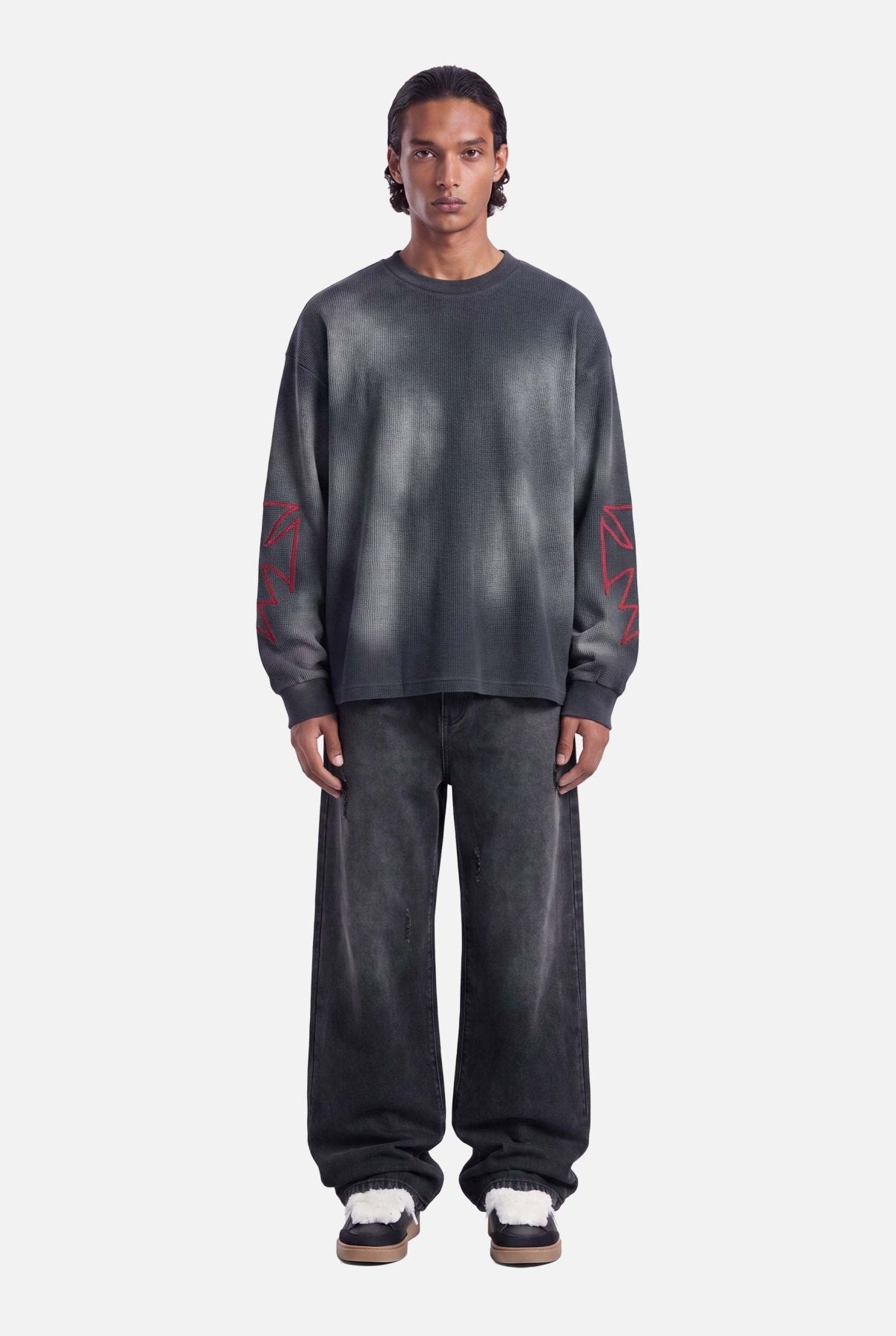 Romiya Waffle Longsleeve | Dark Grey - Early access Don't Waste Culture