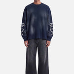 Romiya Waffle Longsleeve | Navy Blue - Early access Don't Waste Culture