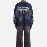Romiya Waffle Longsleeve | Navy Blue - Early access Don't Waste Culture