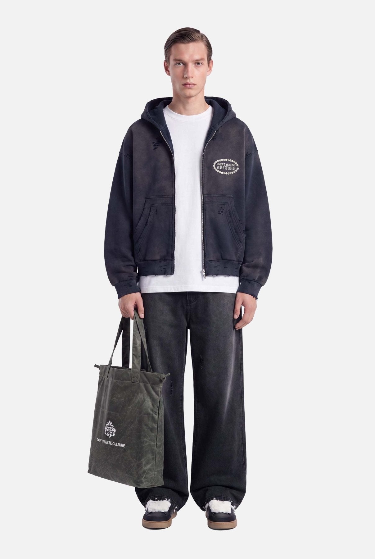 Savy Zipper Hoodie | Washed Blue - Early access Don't Waste Culture