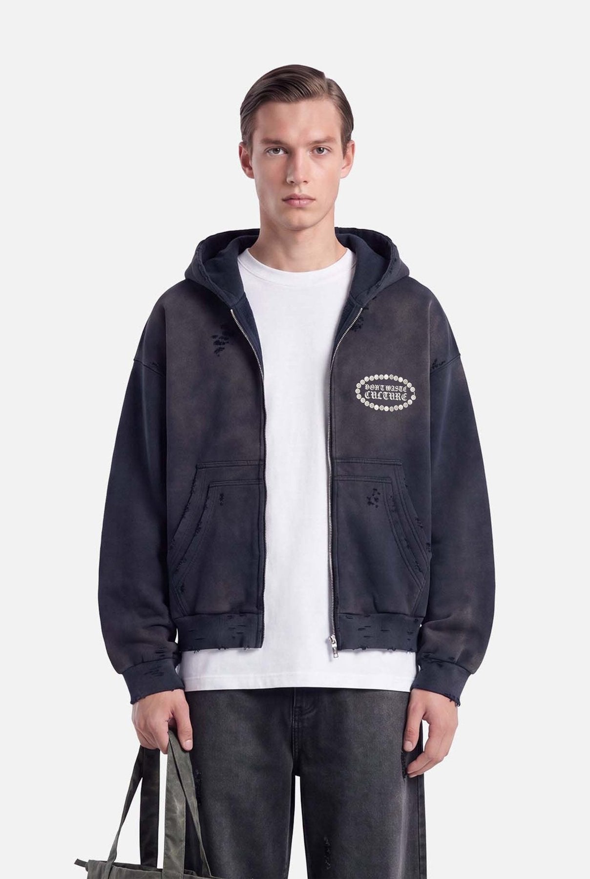Savy Zipper Hoodie | Washed Blue - Early access Don't Waste Culture
