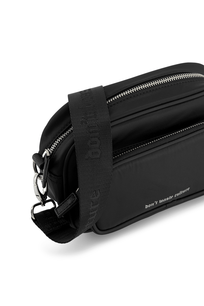 Nylon Messenger Bag | Black - Bags Don't Waste Culture