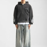 Wesandra Zip-Hoodie | Washed Black