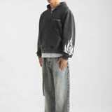 Wesandra Zip-Hoodie | Washed Black