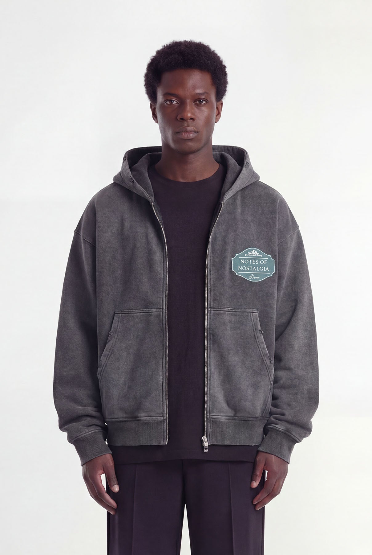 Ulric | Washed Black - Zipper Hoodies Don't Waste Culture