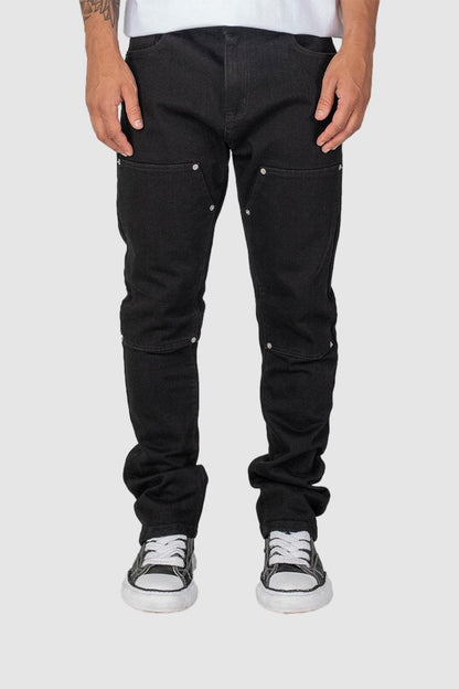 Streetwear carpenter flare jeans black