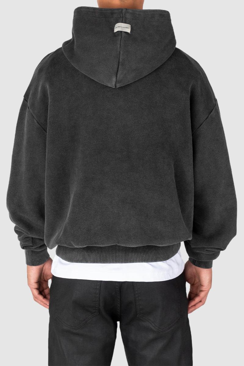 Oversized streetwear hoodie vintage washed black