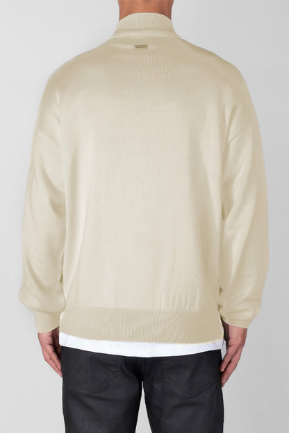 Oversized Streetwear Knitwear Crewneck Sweater creme