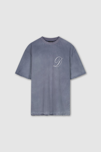 Oversized streetwear vintage washed light blue t-shirt