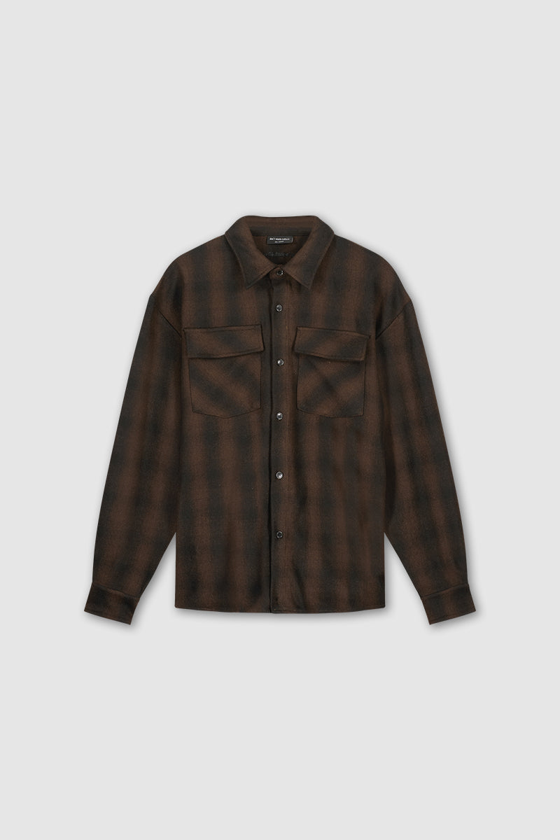 streetwear overshirt checked black brown
