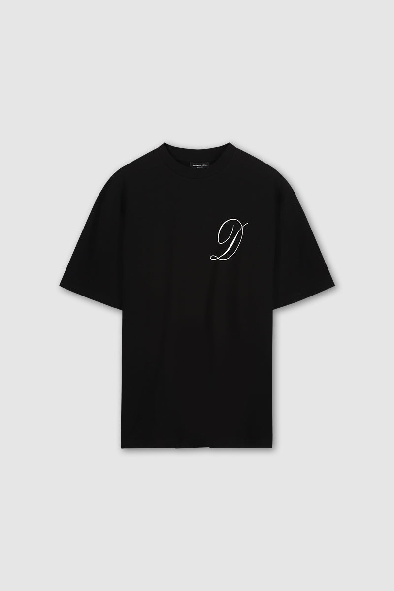 oversized streetwear black t-shirt chestprint 